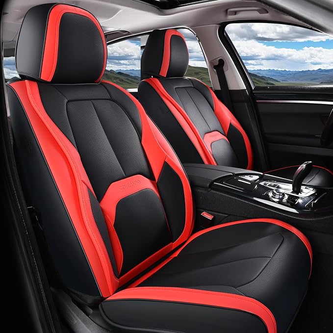 Universal Seat Covers — Front Seat — Black / Red