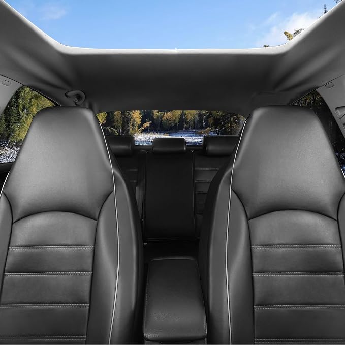 Universal Faux Leather Seat Covers — Front Seat — Gray