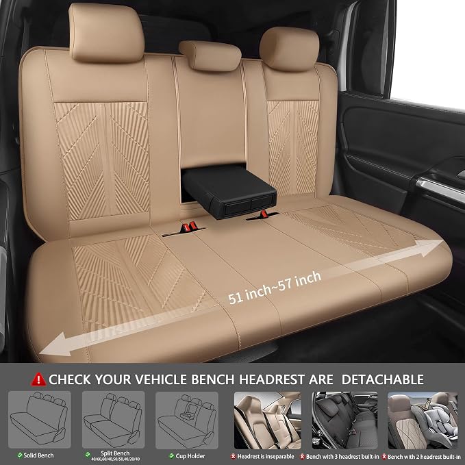 Universal Neoprene Seat Covers — Full Set — Beige