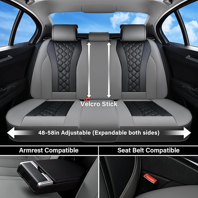 Universal Seat Covers — Full Set — Gray / Black