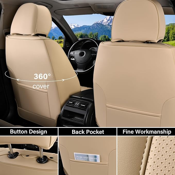Universal Seat Covers — Front Seat — Beige