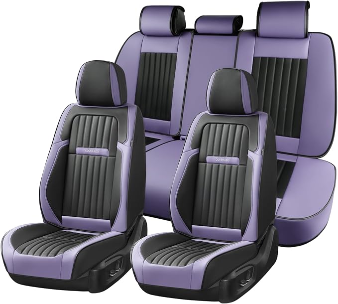 Universal Seat Covers — Full Set — Purple / Black