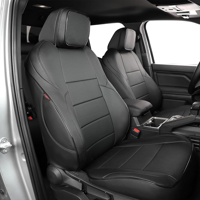 Faux Leather Seat Covers for Toyota Tacoma — Full Set — Black