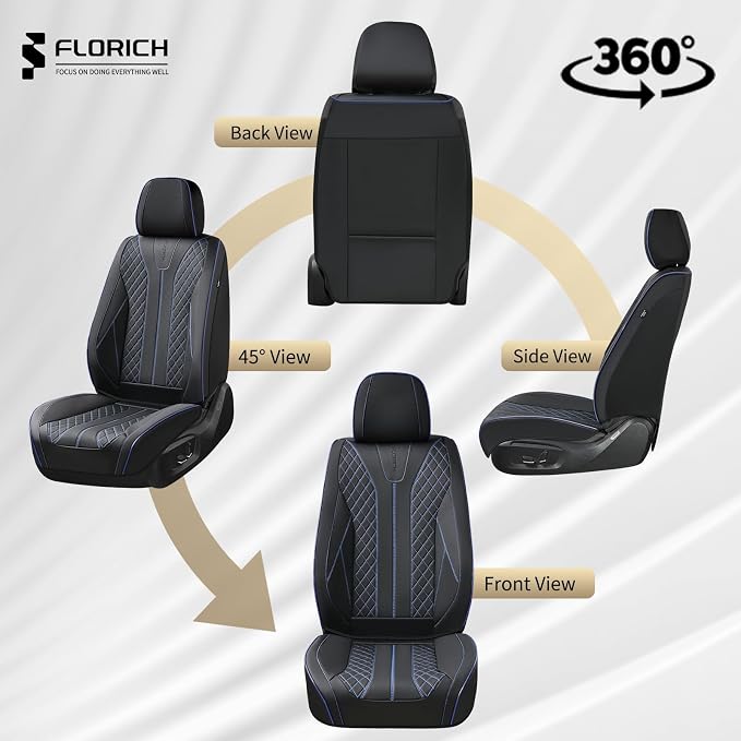 Universal Seat Covers — Front Seat — Black / Blue