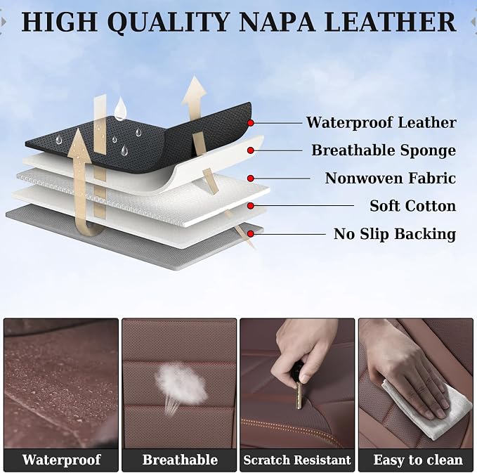 Universal Seat Covers — Full Set — Brown