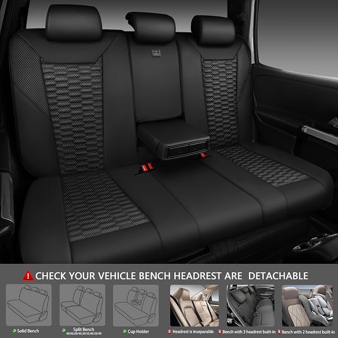 Universal Faux Leather Seat Covers — Full Set — Black