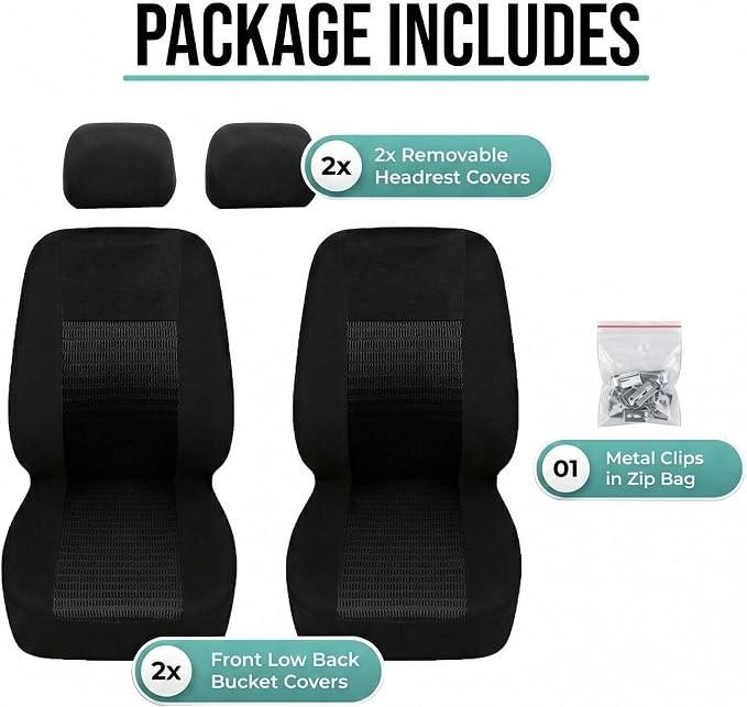 Universal Seat Covers — Front Seat — Black