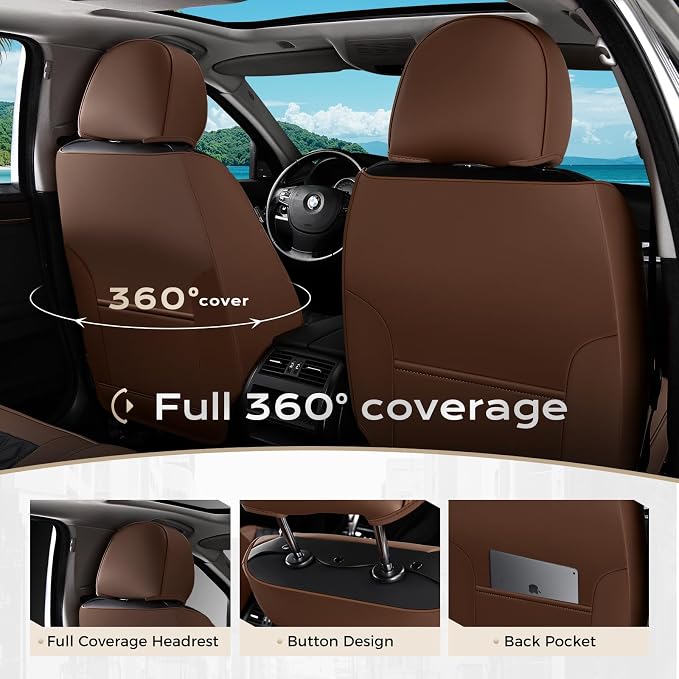 Universal Faux Leather Seat Covers — Full Set