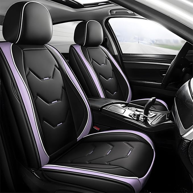 Universal Seat Covers — Full Set — Black / Purple