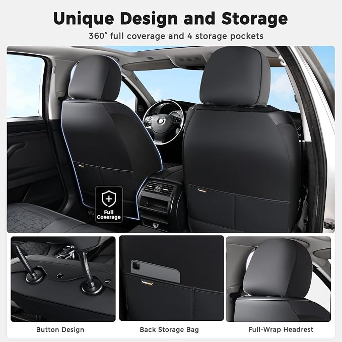 Universal Seat Covers — Front Seat — Black