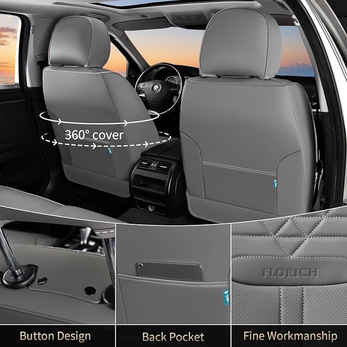 Universal Seat Covers — Full Set — Gray