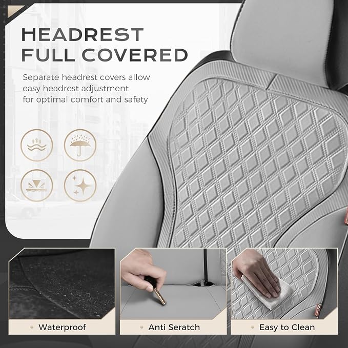 Universal Seat Covers — Front Seat — Gray