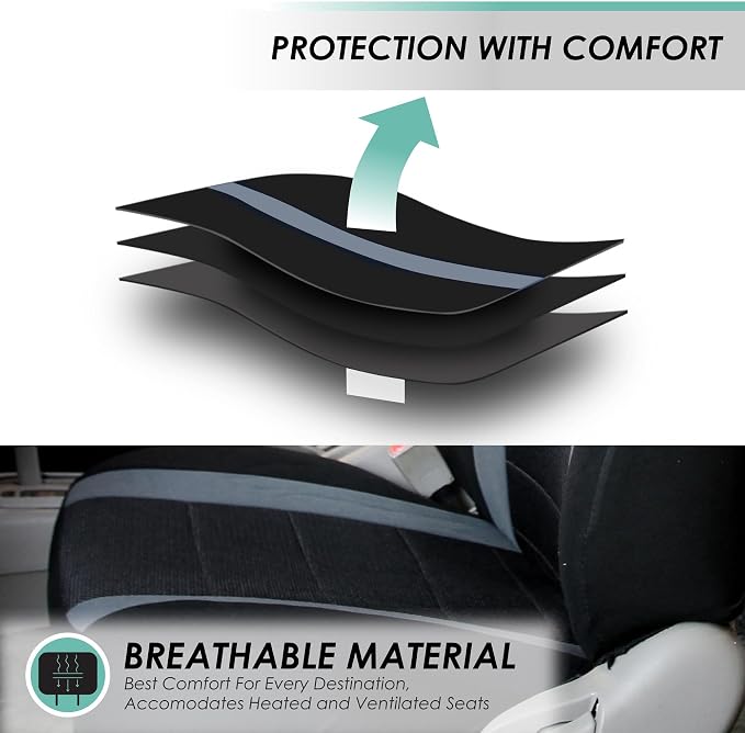 Universal Seat Covers — Front Seat — Gray / Black