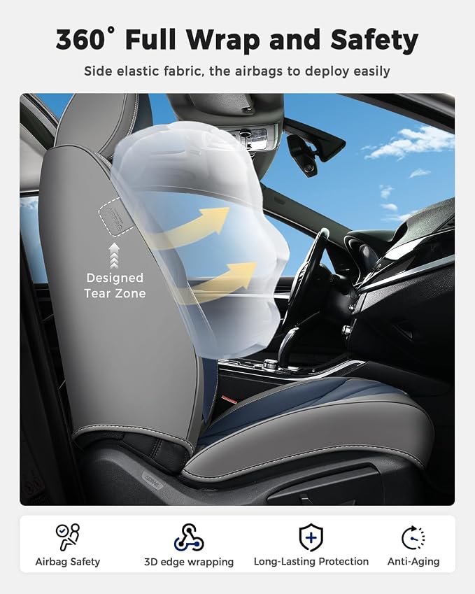 Universal Seat Covers — Gray / Blue