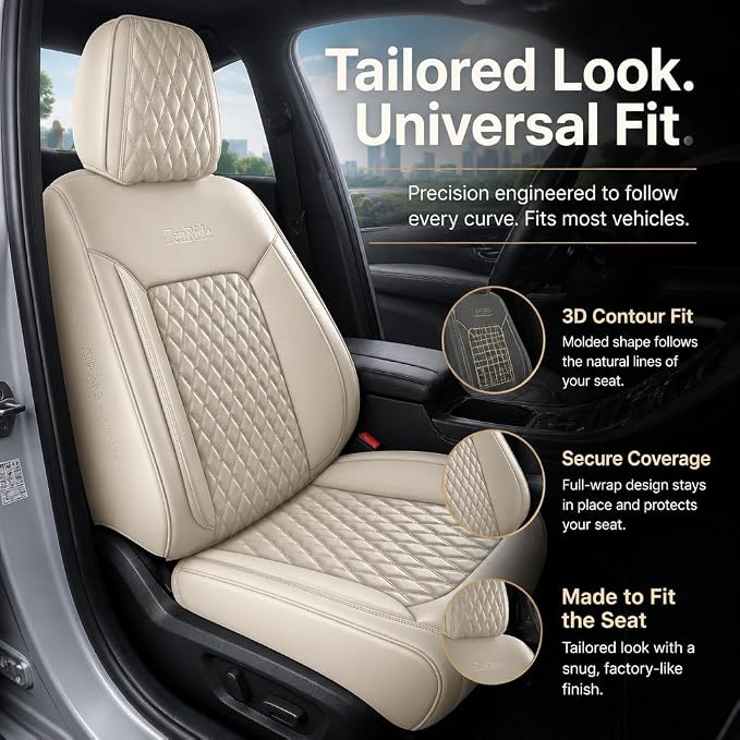 Universal Seat Covers — Front Seat — Beige