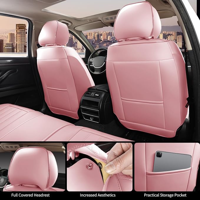 Seat Covers for Multiple Vehicles — Full Set — Pink