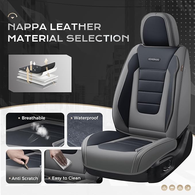 Universal Seat Covers — Full Set — Gray / Black