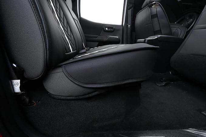 Faux Leather Seat Covers for Toyota Tacoma — Rear Seat — Black / White