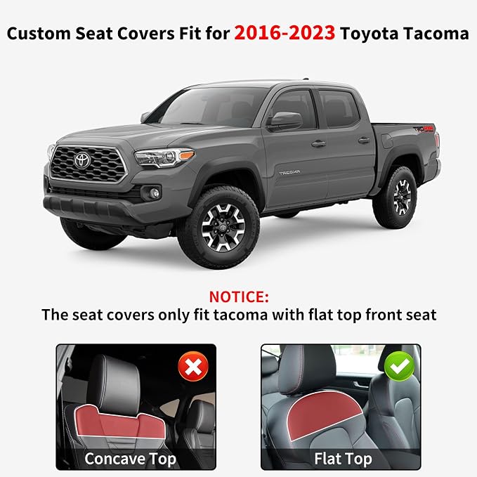 Seat Covers for Toyota Tacoma — Full Set — Black / Blue