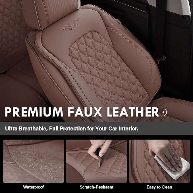 Universal Seat Covers — Full Set — Brown