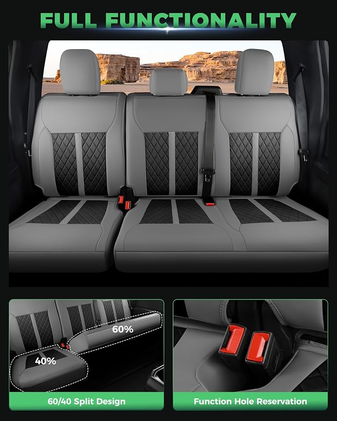 Seat Covers for Multiple Vehicles — Full Set — Gray / Black