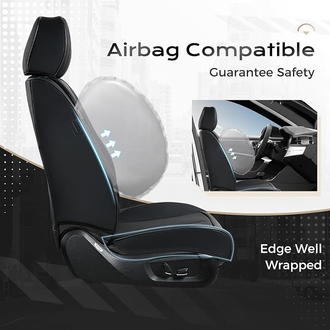 Universal Seat Covers — Full Set — Black / Beige