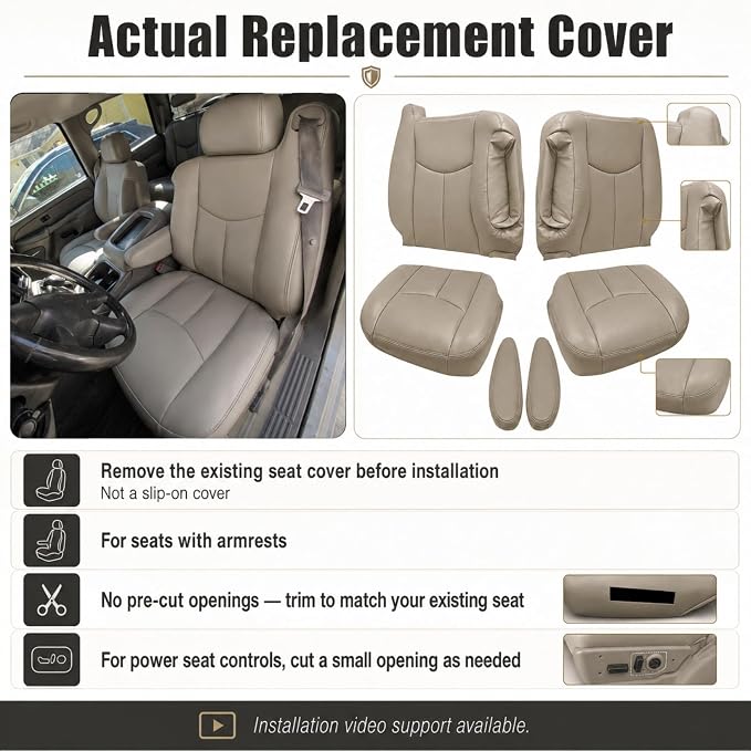 Replacement Seat Upholstery — Tan