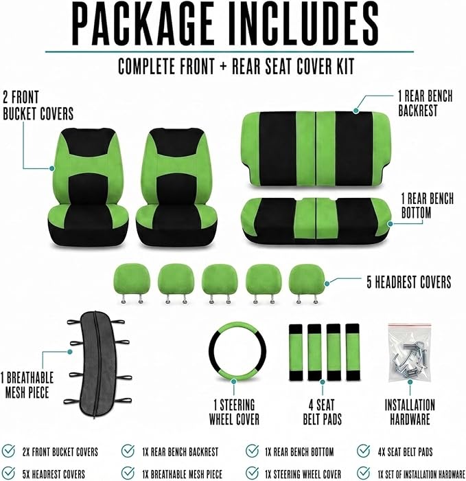 Universal Seat Covers — Green