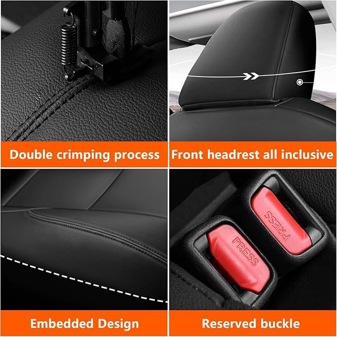 Faux Leather Seat Covers for Toyota Corolla Cross — Full Set — Black