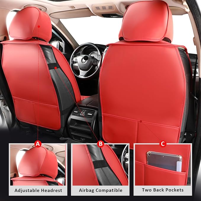 Universal Seat Covers — Full Set — Red