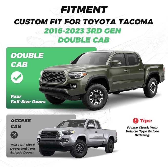 Seat Covers for Toyota Tacoma — Full Set — Black / Blue