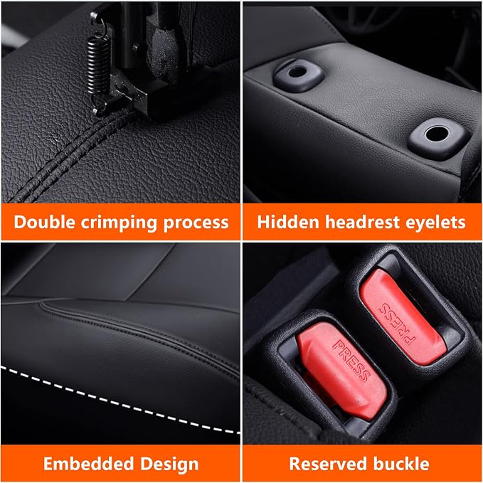 Faux Leather Seat Covers for Toyota C-HR — Full Set — Black / Blue