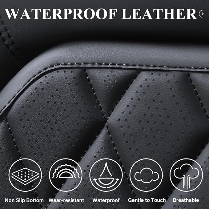 Universal Faux Leather Seat Covers — Full Set — Black