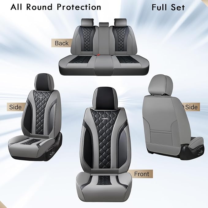 Universal Seat Covers — Full Set — Gray / Black