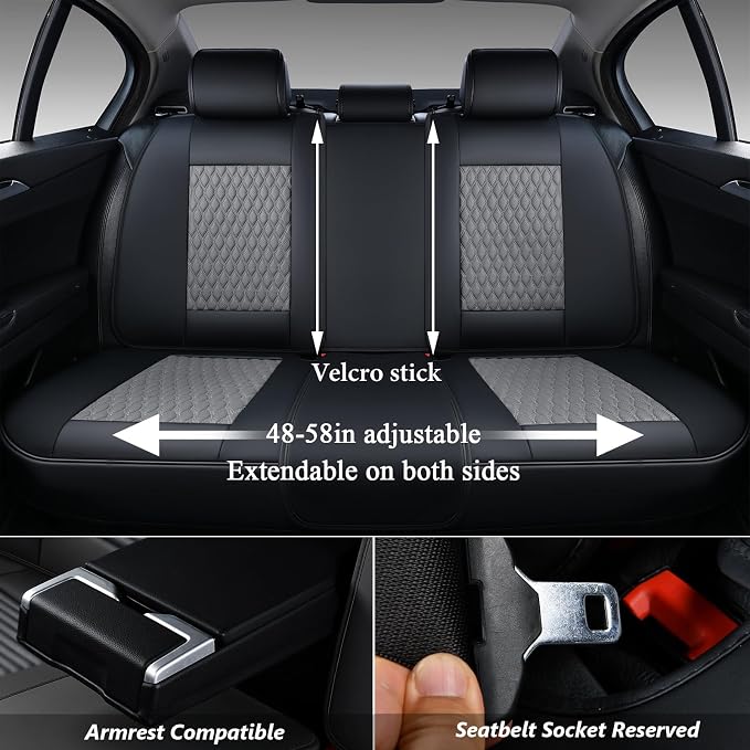 Universal Seat Covers — Rear Seat — Black / Gray