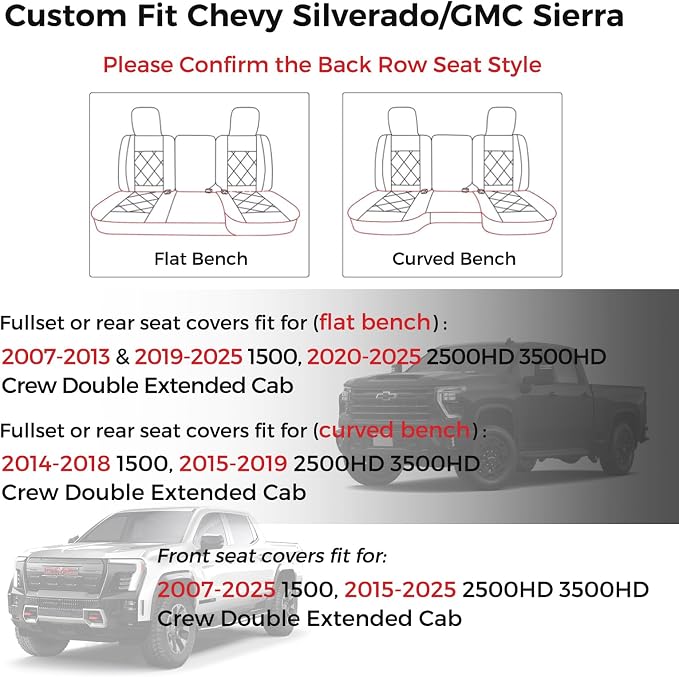 Seat Covers for Chevrolet Silverado / GMC Sierra — Front Seat — Black
