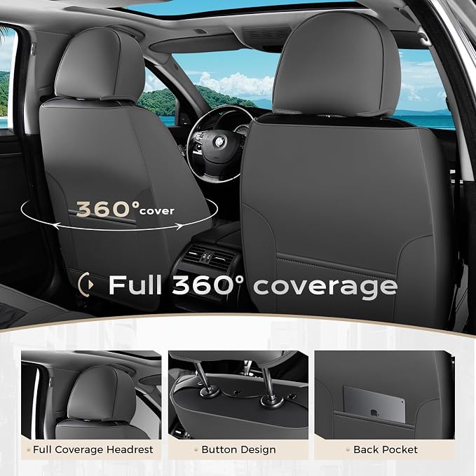 Universal Faux Leather Seat Covers — Full Set