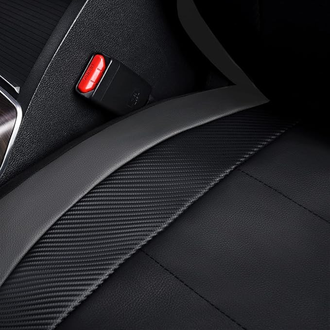 Faux Leather Car Seat Covers — Full Set — Gray / Black