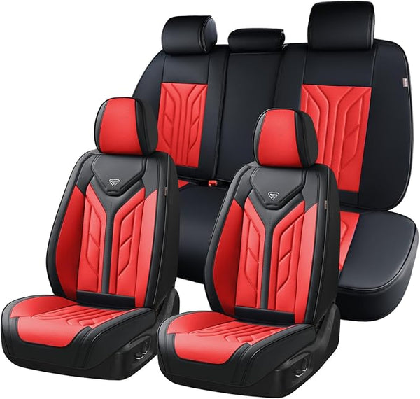 Universal Seat Covers โ Full Set โ Black / Red