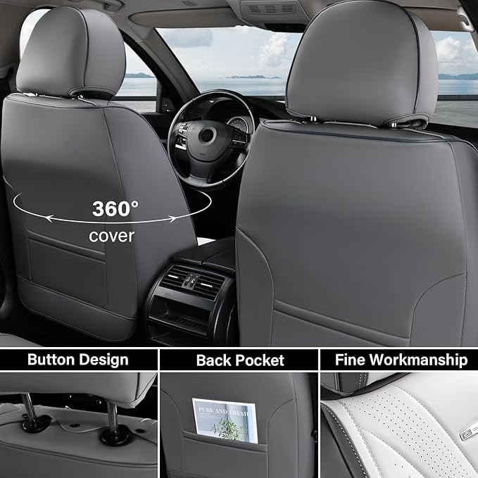 Universal Seat Covers — Front Seat — Gray / Pink