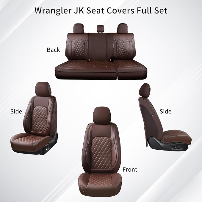 Seat Covers for Jeep Wrangler — Full Set — Coffee