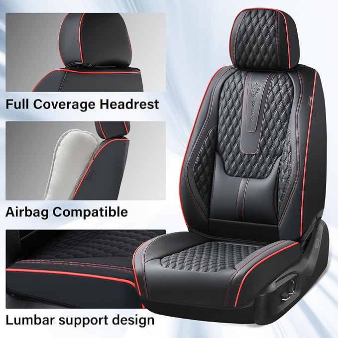 Universal Seat Covers — Front Seat — Black / Red