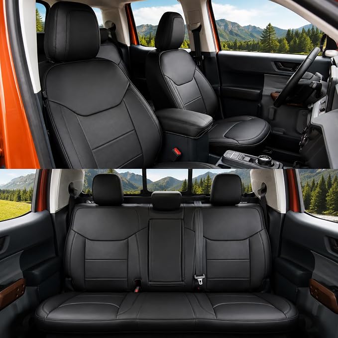 Faux Leather Seat Covers for Ford Maverick — Full Set — Black