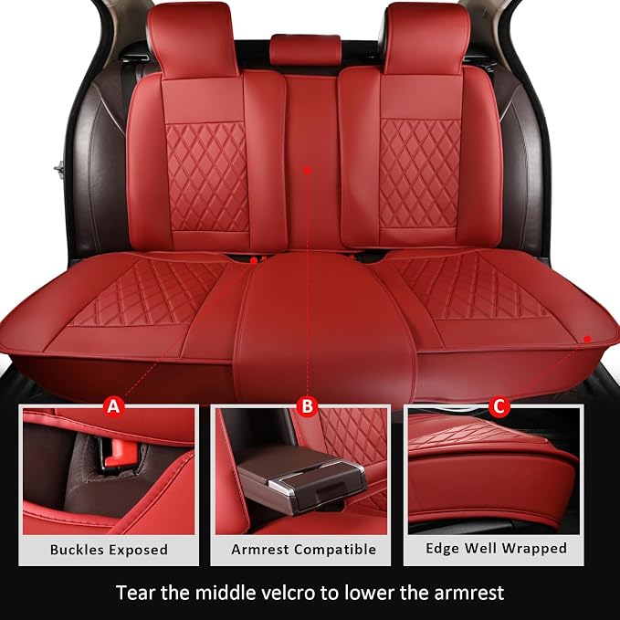 Universal Seat Covers — Full Set — Red