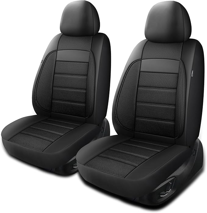 Universal Fabric Seat Covers — Front Seat — Black