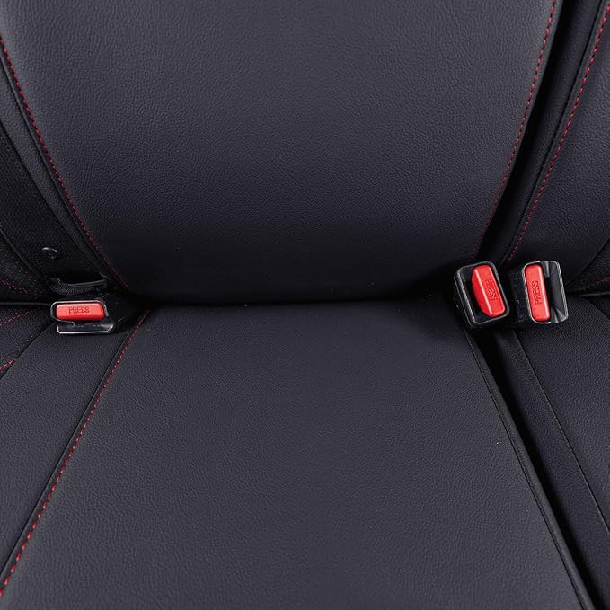 Faux Leather Seat Covers for Toyota Tacoma — Rear Seat — Black / Red