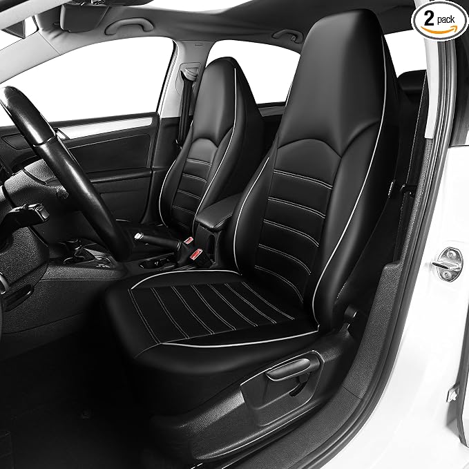 Universal Faux Leather Seat Covers — Front Seat — Gray