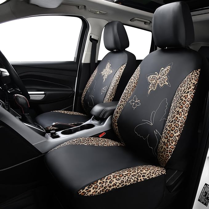 Universal Faux Leather Seat Covers — Full Set — Brown