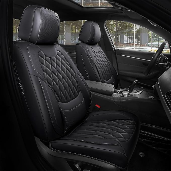 Universal Faux Leather Seat Covers — Full Set — Black