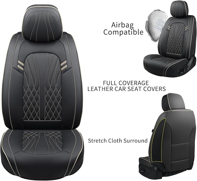 Universal Seat Covers — Black / Beige